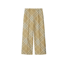 Cropped Check Wool Tailored Trousers - Flax IP Check