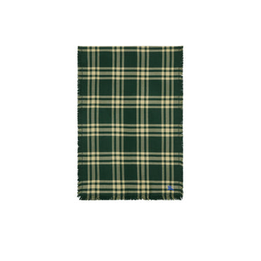Reversible Check Wool Silk Scarf - Ivy