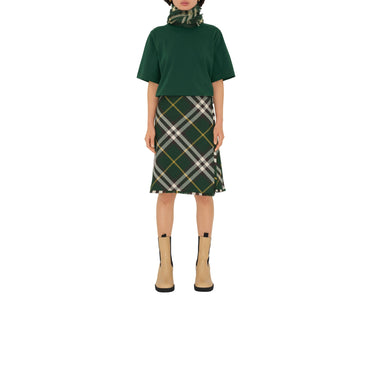 Reversible Check Wool Silk Scarf - Ivy