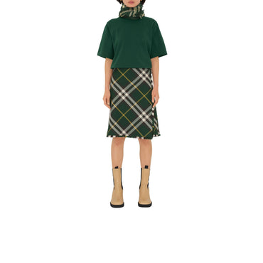 Reversible Check Wool Silk Scarf - Ivy
