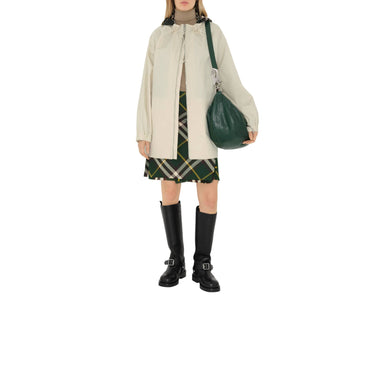 Check Hood Gabardine Parka - Soap