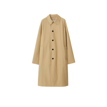 Mid-length Cotton Blend Car Coat - Flax