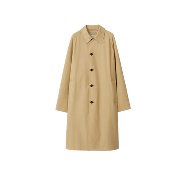 Mid-length Cotton Blend Car Coat - Flax