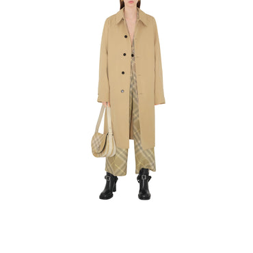 Mid-length Cotton Blend Car Coat - Flax