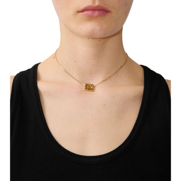 Rose Monogram Necklace - Gold