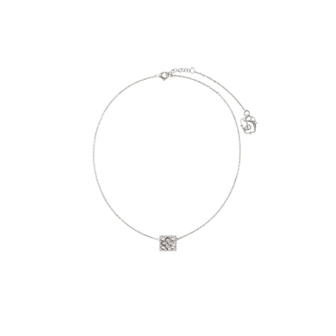 Rose Monogram Necklace - Silver
