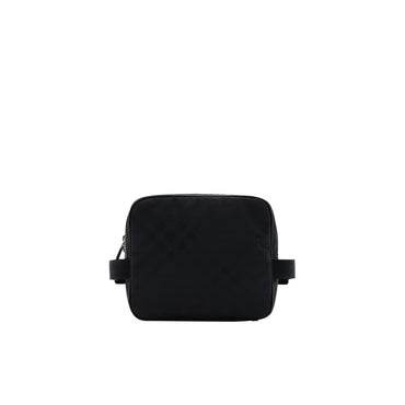 Check Jacquard Travel Pouch - Black