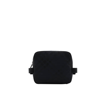 Check Jacquard Travel Pouch - Black