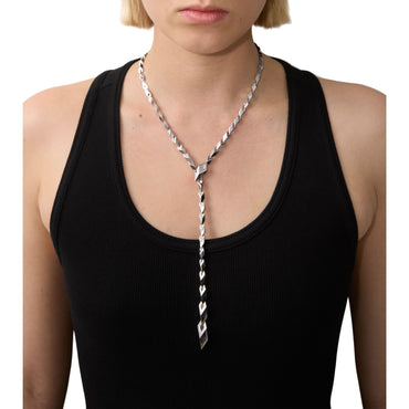 Hollow Cuban Chain Necklace - Silver