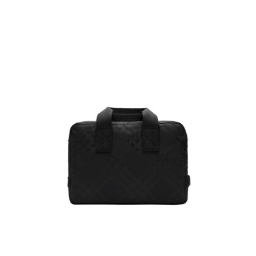 Check Jacquard Briefcase - Black