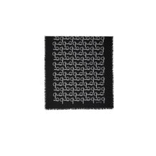 B Wool Scarf - Silver