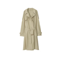 Long Silk Trench Coat - Beige