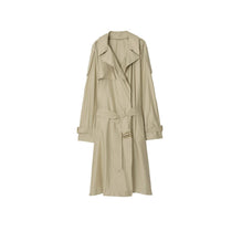 Long Silk Trench Coat - Beige