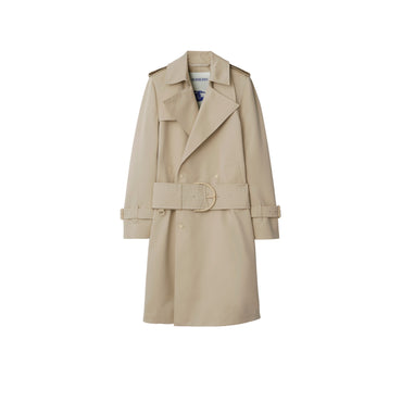 Mid-length Cotton Silk Trench Coat - Oat