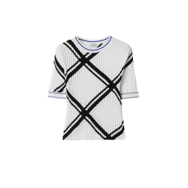 Check Cotton Top - Black/White