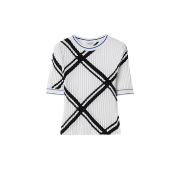 Check Cotton Top - Black/White