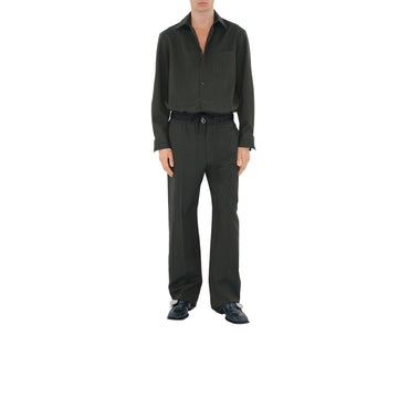 Striped Wool Shirt - Granite