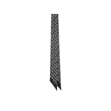 Skinny Reversible B Silk Scarf - Black/White