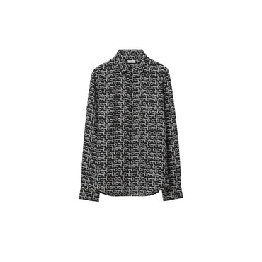 B Silk Shirt - Silver/Black