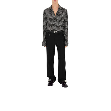 B Silk Shirt - Silver/Black