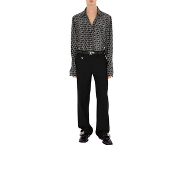 B Silk Shirt - Silver/Black
