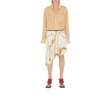 Shield Hardware Jersey Skirt - Gold/White