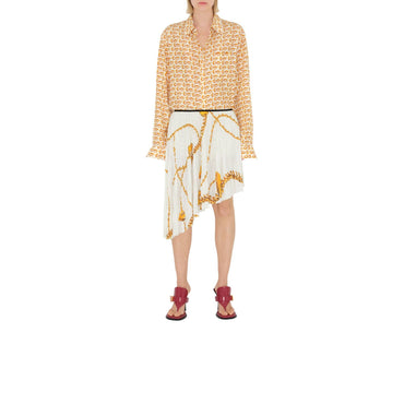 Shield Hardware Jersey Skirt - Gold/White