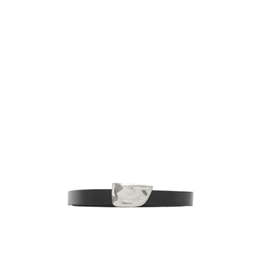 Thin Leather Shield Belt - Slate