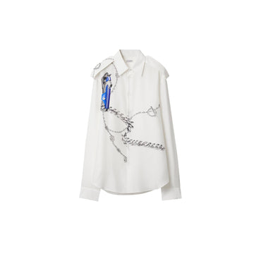 Knight Hardware Silk Shirt - Blue/White