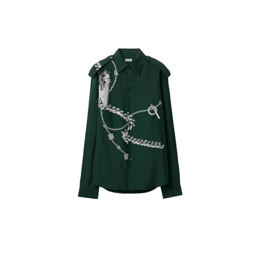 Knight Hardware Silk Shirt - Silver/Green