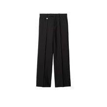 Wool Silk Tailored Trousers - Black