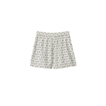 B Silk Shorts - Silver/White