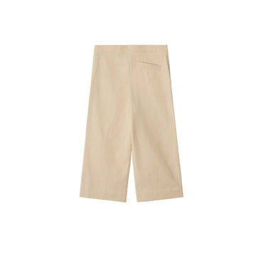 Cotton Blend Trousers - Pale Stone
