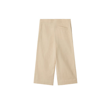 Cotton Blend Trousers - Pale Stone
