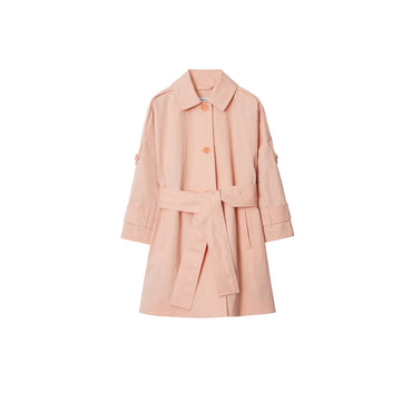 Nylon Cotton Car Coat - Apricot Pink