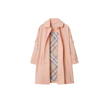 Nylon Cotton Car Coat - Apricot Pink