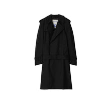 Long Silk Blend Trench Coat - Black