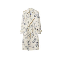 Long Knight Hardware Tricotine Trench Coat - Silver/White