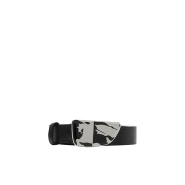Thin Leather Shield EKD Belt - Black