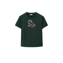 Boxy Crystal Cherry Cotton T-shirt - Fir