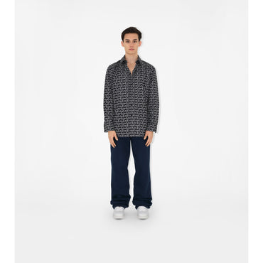 B Cotton Shirt - Silver/Black