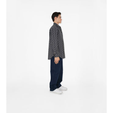 B Cotton Shirt - Silver/Black