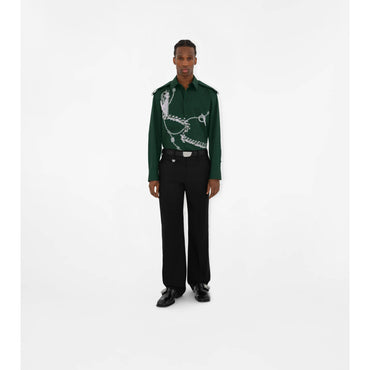 Knight Hardware Cotton Shirt - Silver/Green