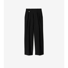 Wool Silk Tailored Trousers - Black