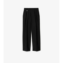 Wool Silk Tailored Trousers - Black