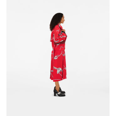 Long Shield Hardware Taffeta Trench Coat - Pillar IP Pattern