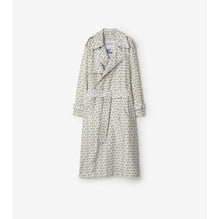 Long B Silk Trench Coat - White IP Pattern