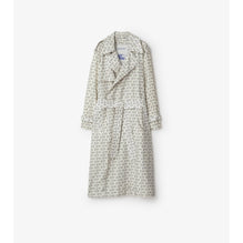 Long B Silk Trench Coat - White IP Pattern