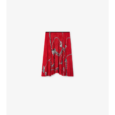 Shield Hardware Jersey Skirt - Silver/Red