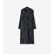 Long Cherry Trench Coat - Vine IP Pattern